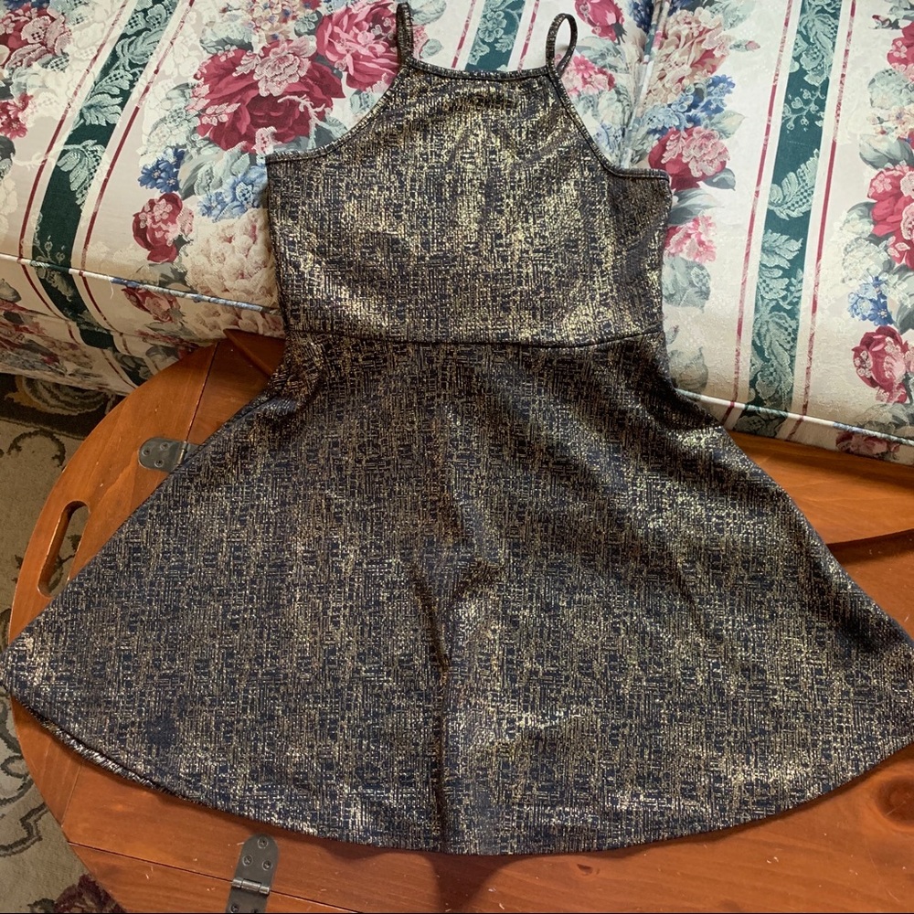 Metallic Skater Dress